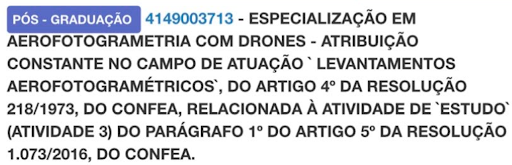 Imagem 1: Exemplo de atribuição adicionada por meio do CREA-BA